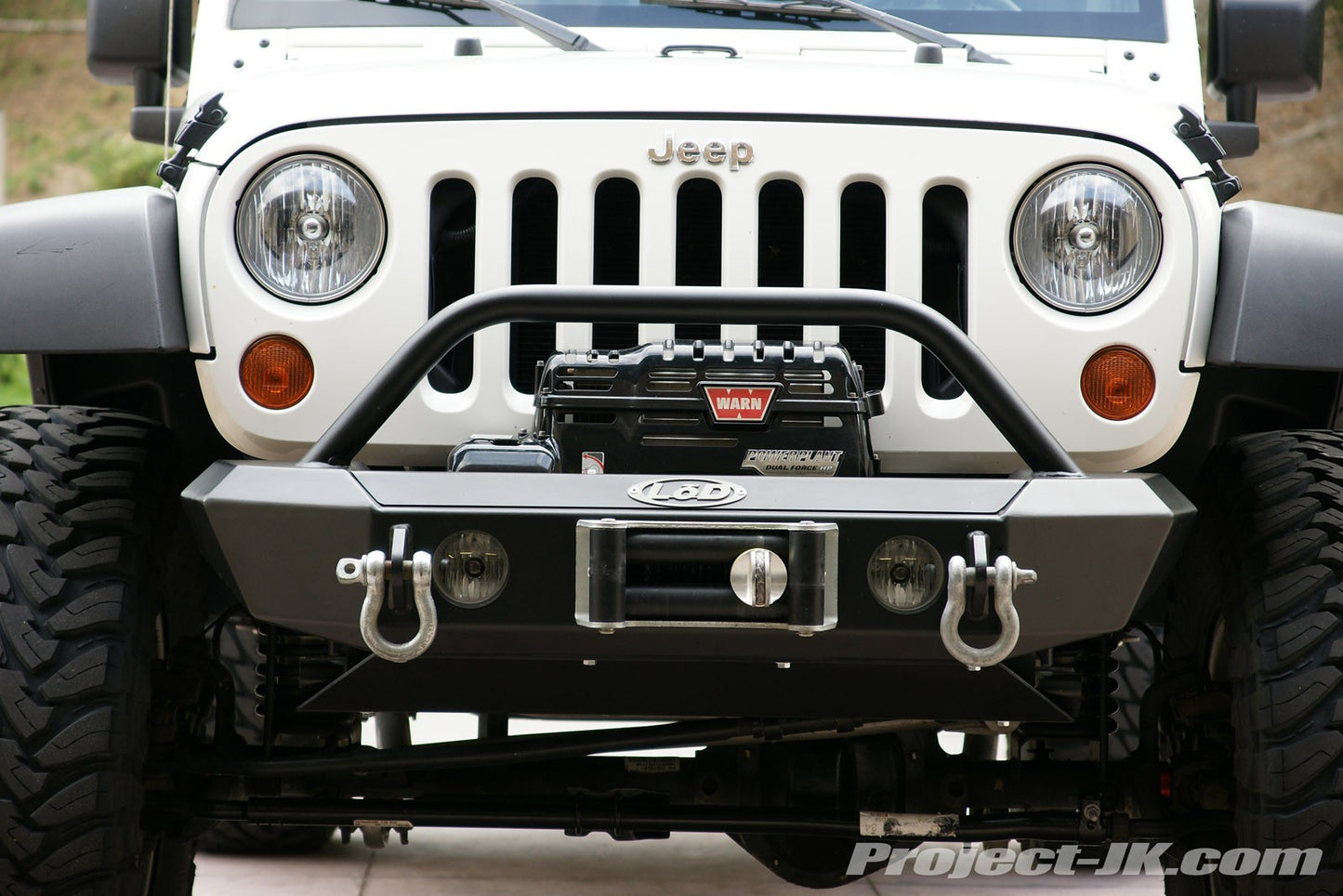 JK Signature Series Shorty Front Bumper, Setup For Warn Power Plant Winch only w / NO GUARD