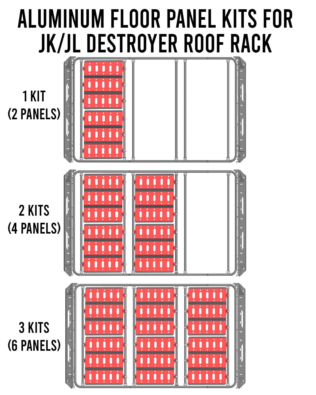 Destroyer Roof Rack Aluminum Floor Kit (2pcs)