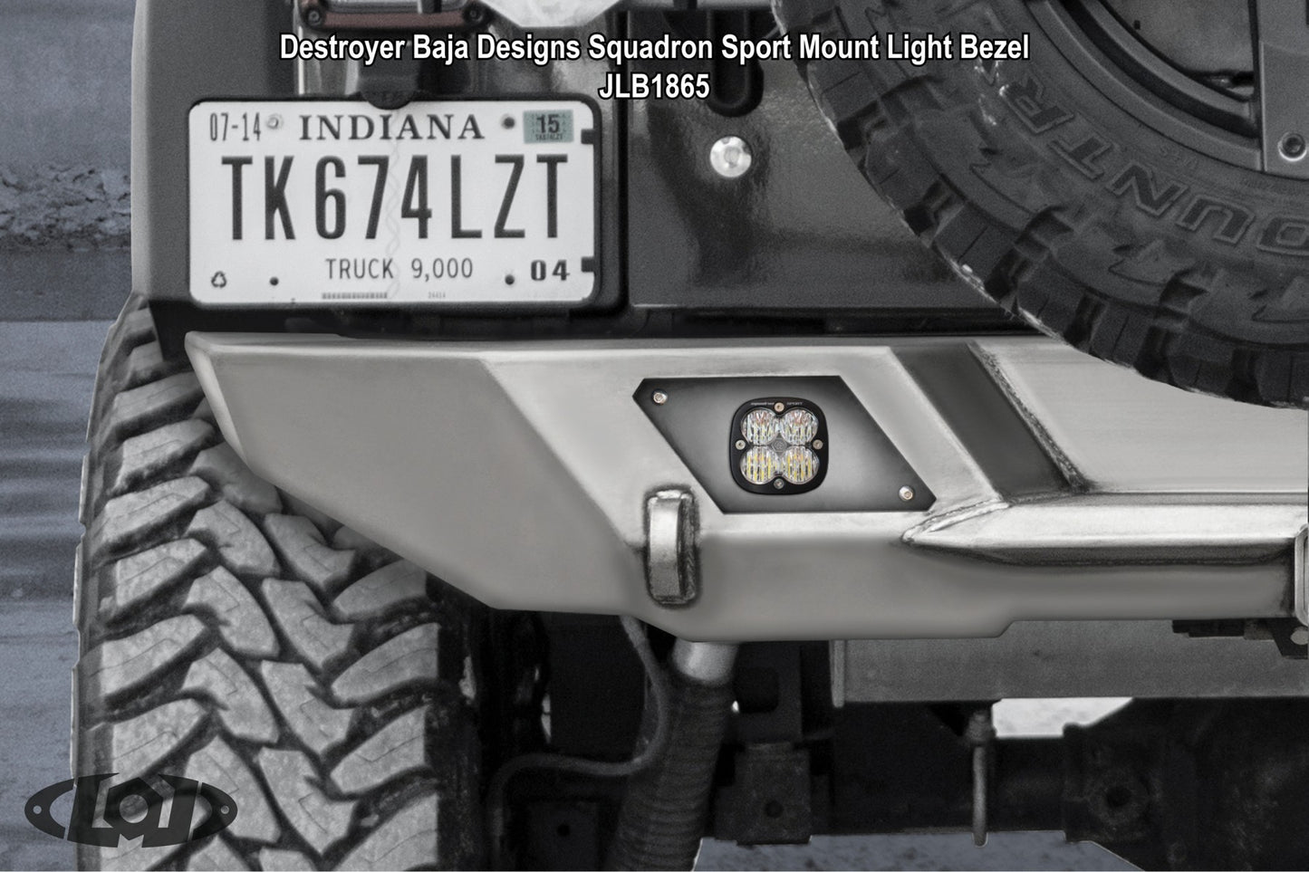 Destroyer Rear Light Bezel, Fits Baja Designs Squadron Round Lights