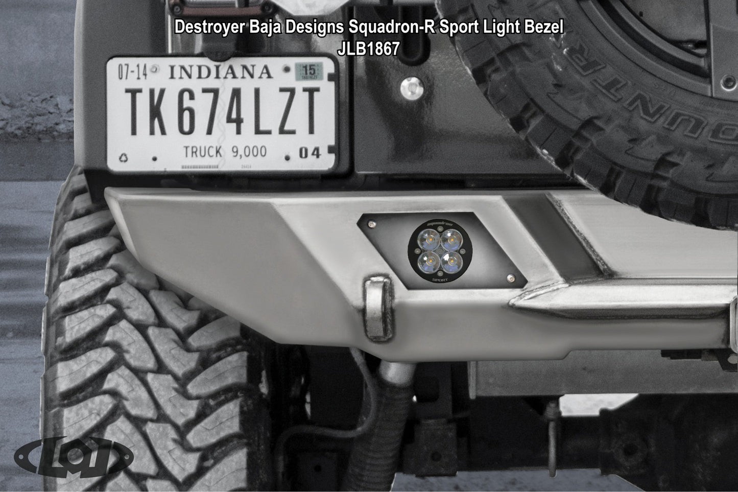 Destroyer Rear Light Bezel, Fits Baja Designs Squadron Lights