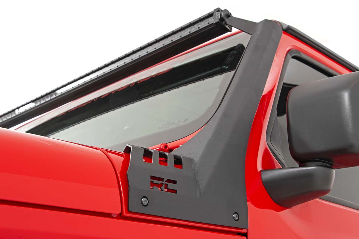 LED Light Kit | Windshield Mount | 50" BLK Single Row | Jeep Gladiator JT/Wrangler JL (18-25)