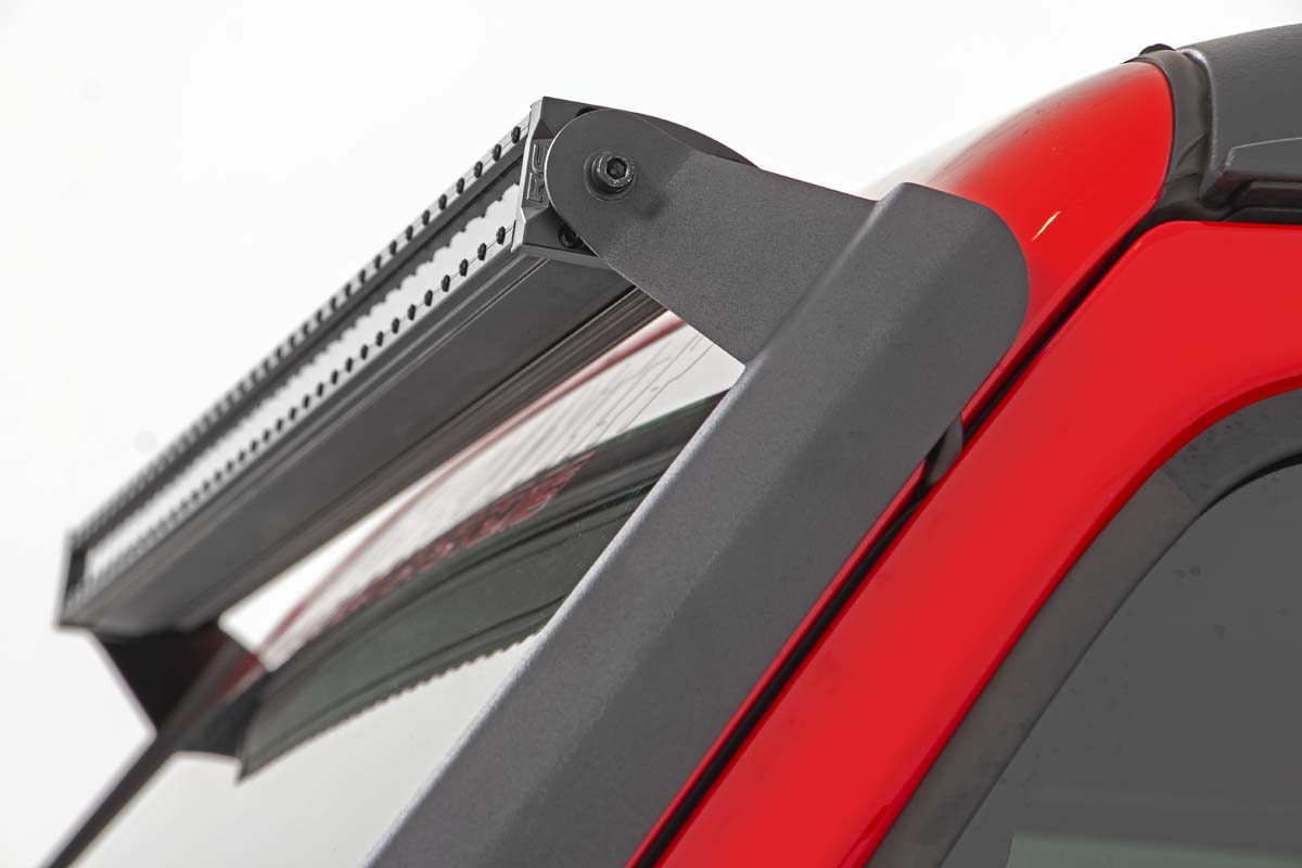 LED Light Kit | Windshield Mount | 50" BLK Single Row | Jeep Gladiator JT/Wrangler JL (18-25)