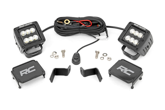 LED Light Kit | Ditch Mount | 2" Black Pair | Flood | Ford F-150 (15-25)/F-150 Lightning (22-25)
