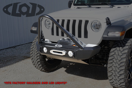 JL/JT Signature Series Shorty Front Bumper, w / Stinger Guard , Setup For Warn Power Plant Winch only