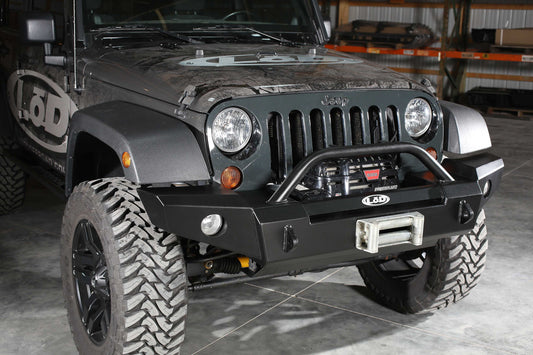 JK Signature Series Full Width Front Bumper, Setup For Warn Power Plant Winch only